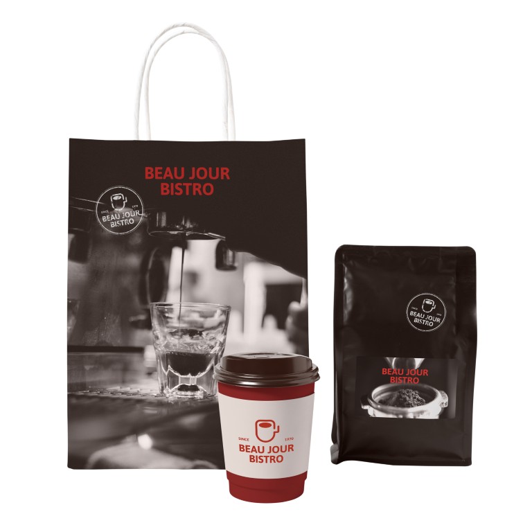 Baskılı gıda ambalajı ve paket servis sunumu